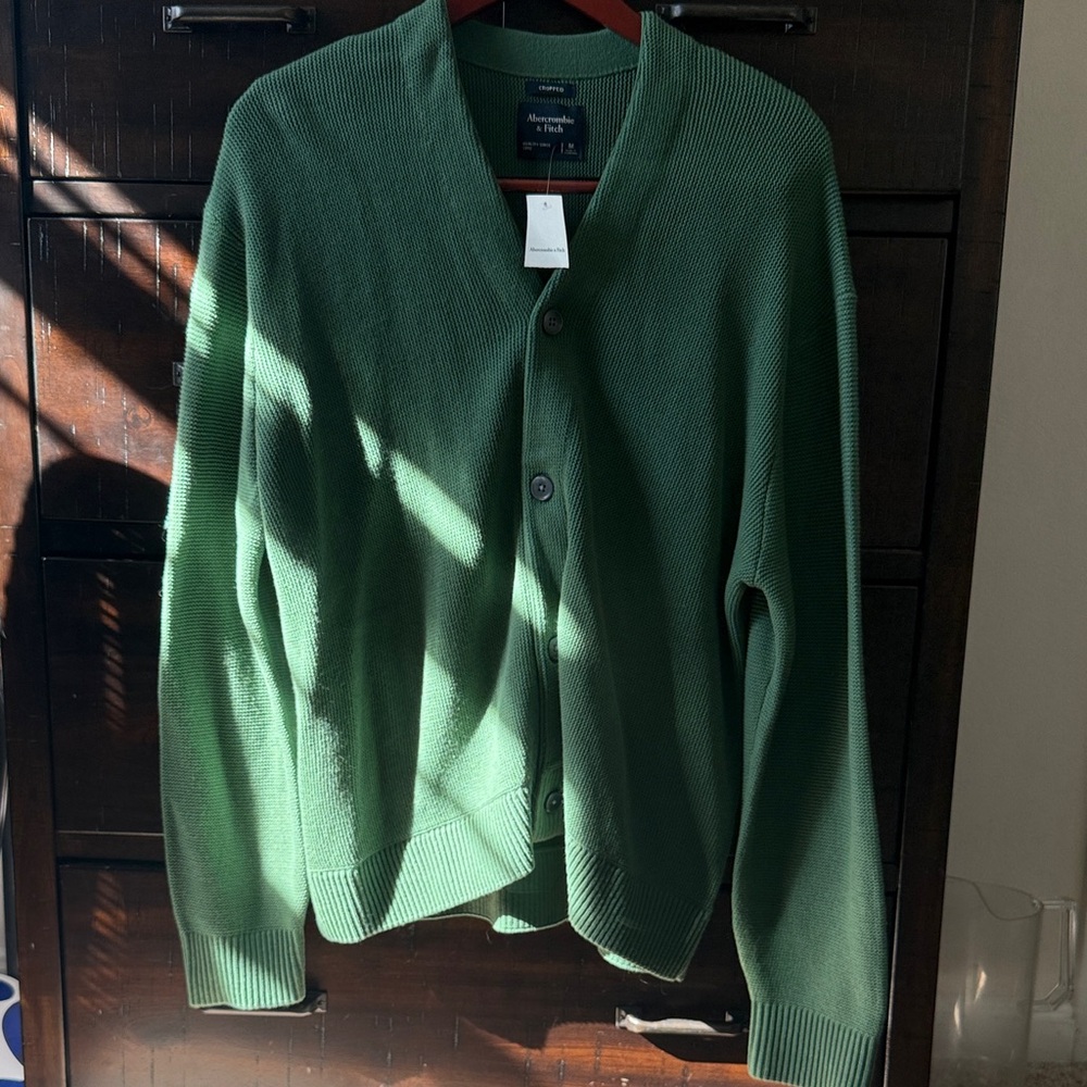 Abercrombie & Fitch Sage Green Cropped Sweater